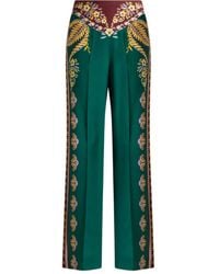 Etro - Floral Silk Palazzo Trousers - Lyst
