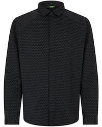 BOSS - Geometric-Print Long-Sleeve Shirt - Lyst