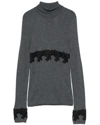 Patrizia Pepe - Lace-Trim Turtleneck Knit - Lyst