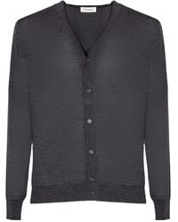 Kangra - V-Neck Ribbed-Trim Cardigan - Lyst