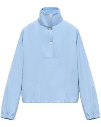 Marni - Blouse En Popeline Clair À Col Haut - Lyst