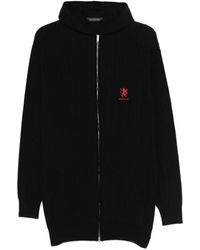 Balenciaga - Logo-Embroidered Cable-Knit Hoodie - Lyst