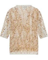 Munthe - Babur Top Met Bladerdetail - Lyst