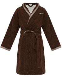 Versace - Embroidered-Graphic Cotton Bathrobe - Lyst