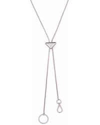 Prada Triangle Logo Necklace Keychain - Metallic