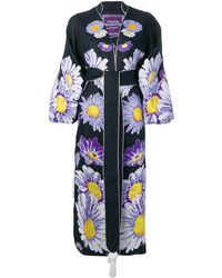 Yuliya Magdych Kaftan Met Bloemdessin - Blauw