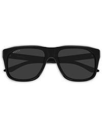 Gucci - Logo Rectangle-Frame Sunglasses - Lyst