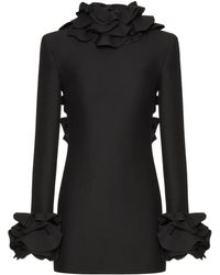Valentino Garavani - Crepe Couture Embroidered Mini Dress - Lyst