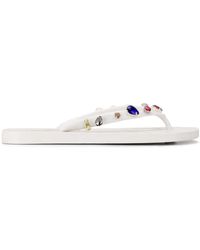 Marni Flip-Flops mit Kristallen - Weiß