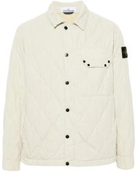 Stone Island - Gesteppte Jacke Mit Kompass-Patch - Lyst