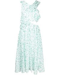 Merlette - Floral Print Asymmetric Shoulder Dress - Lyst