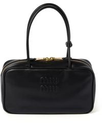 Miu Miu - Leather Beau Top-Handle Bag - Lyst