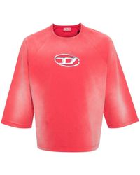 DIESEL - T-Croxt T-Shirt mit ausgeblichenem Effekt - Lyst