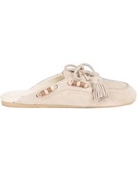 Miu Miu - Suede Deck Mules - Lyst