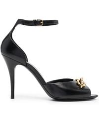 Saint Laurent - Chain-Strap Leather Sandals - Lyst