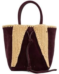 Gabriela Hearst - Small Marija Suede-Panel Raffia-Trim Tote Bag - Lyst