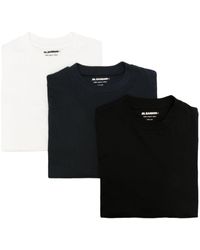 Jil Sander - Drie T-shirts Van Biologisch Katoen - Lyst