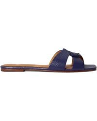 Polo Ralph Lauren - Debossed-Logo Flat Sandals - Lyst