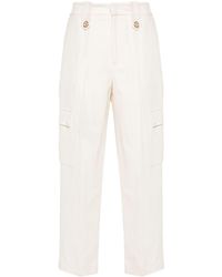 Twin Set - Logo-plaque Twill Trousers - Lyst