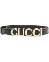 Gucci - Logo-Buckle Thin Belt - Lyst