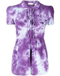 Stain Shade - Tie-Dye Peplum Polo Top - Lyst