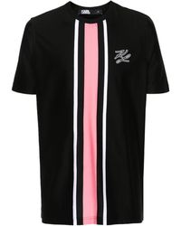Karl Lagerfeld - Logo-appliqué Striped T-shirt - Lyst