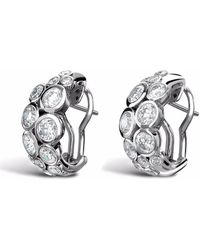 Pragnell - Pendientes de aro Bubbles en oro blanco de 18 ct con diamantes - Lyst