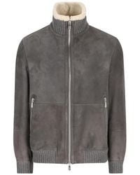Brunello Cucinelli - Shearling Leather Jacket - Lyst