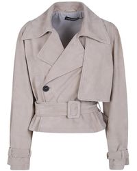 DR. HOPE - Belted Suede Jacket - Lyst