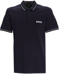BOSS - Paule 1 Poloshirt Met Gestreepte Afwerking - Lyst