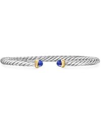 David Yurman - 14Kt And Sterling Modern Cable Lapis Lazuli Bracelet (4Mm) - Lyst
