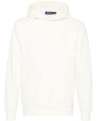 Polo Ralph Lauren - Cream White Polo Pony Embroidery Drawstring Hoodie - Lyst