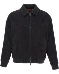 Volfagli - Pantheon Buccio Suede Bomber Jacket - Lyst