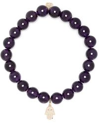 Sydney Evan - 14Kt Amethyst Hamsa Bracelet - Lyst