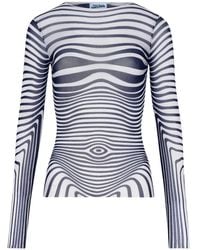 Jean Paul Gaultier - Long-Sleeve Morphing-Stripes Top - Lyst