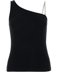 Givenchy - Asymmetric-Neck Ribbed Stretch-Cotton Top - Lyst