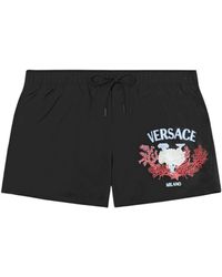 Versace - Coral-print Swim Shorts - Lyst