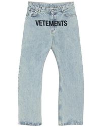 Vetements - Logo-Print Loose-Fit Jeans - Lyst