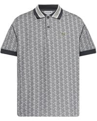Lacoste - Monogram-Pattern Polo Shirt - Lyst