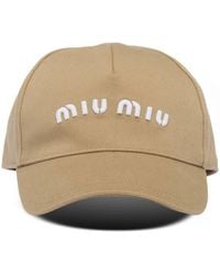 Miu Miu - Drill Embroidered-logo Baseball Cap - Lyst