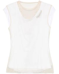 Simone Rocha - T-Shirt À Ourlet Contrastant - Lyst