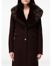 Hanita - Faux-Fur Collar Single-Breasted Coat - Lyst