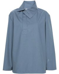Jil Sander - Logo-Embroidered Cotton Blouse - Lyst