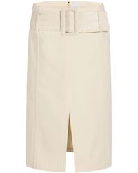 Patou - Belted Denim Midi Skirt - Lyst
