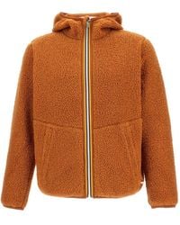 K-Way - Sherpa Fleece Zip-Front Jacket - Lyst