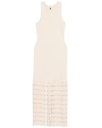 Patrizia Pepe - Fringes Knit Midi Dress - Lyst
