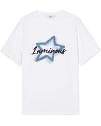 B+ AB - Star-appliquéd Cotton T-shirt - Lyst