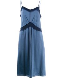 MM6 by Maison Martin Margiela Midi-jurk Met Gedrapeerde Zoom - Blauw