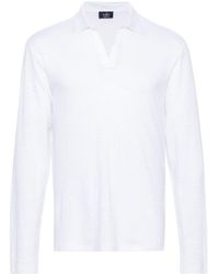 Barba Napoli - Long-sleeve Linen Polo Shirt - Lyst