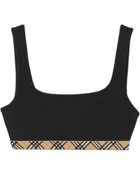 Burberry - Bikinitop Met Geruite Afwerking - Lyst